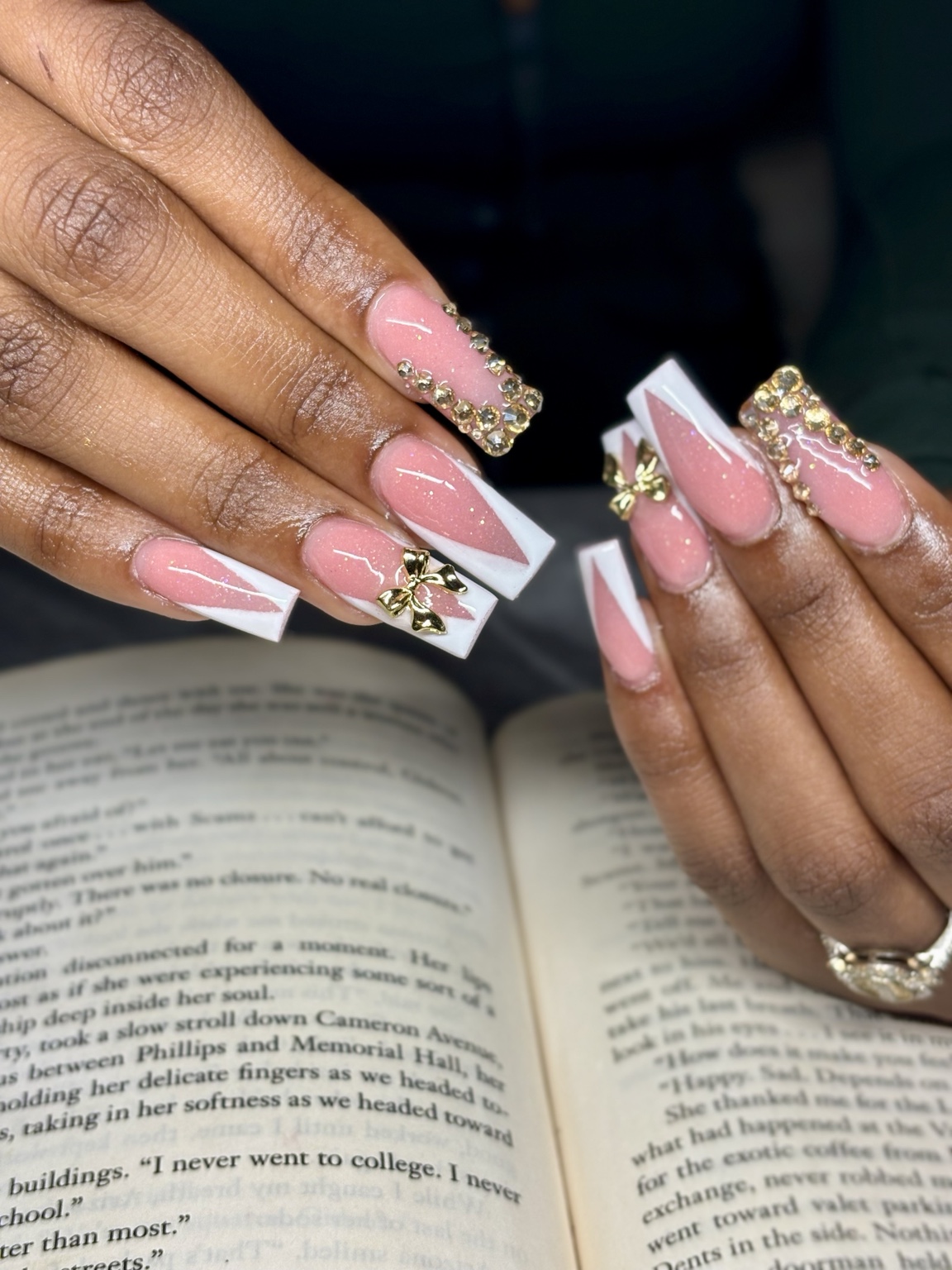 Custom luxury French nail set by Alaia Monèt